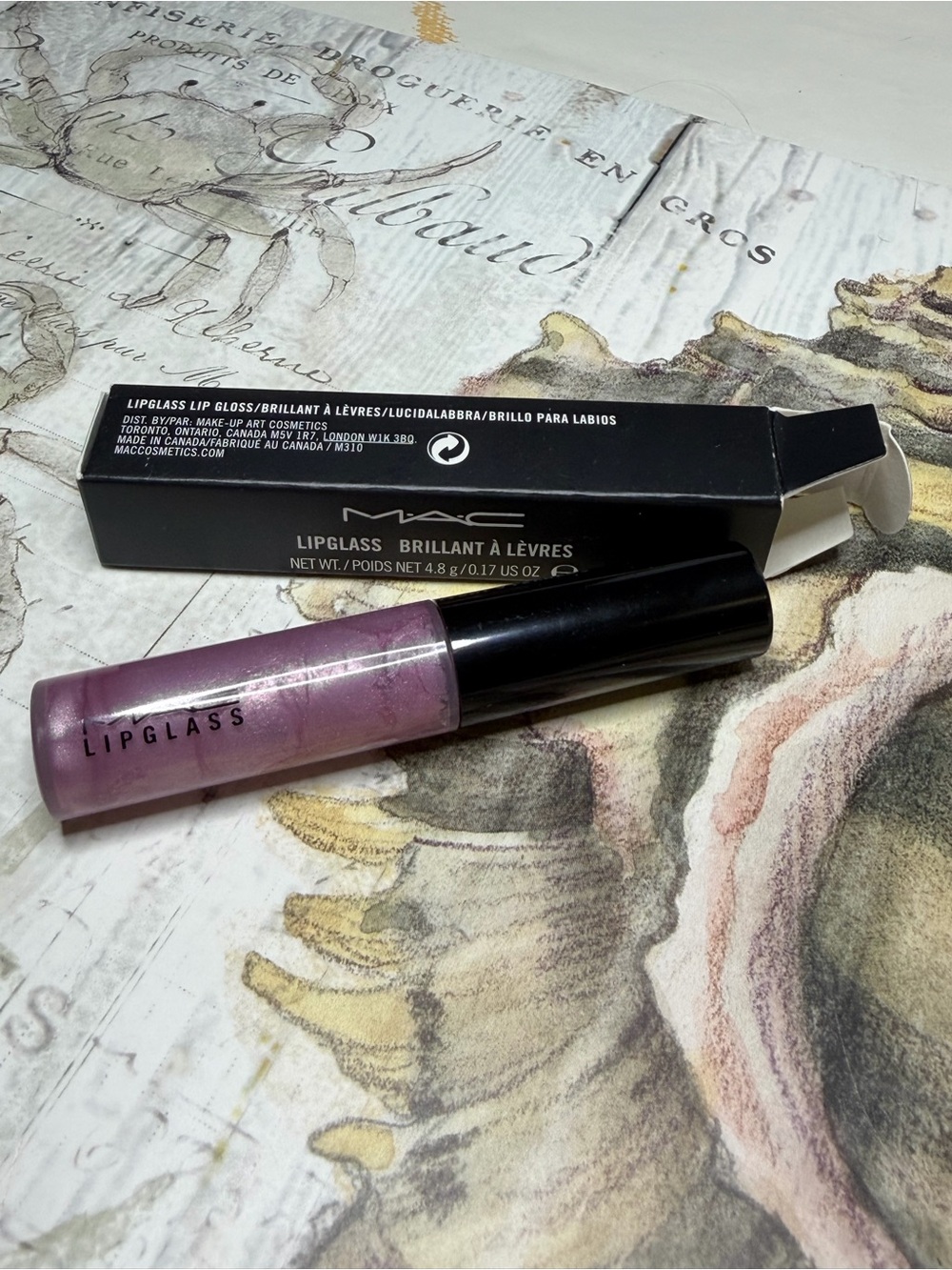 MAC COSMETICS BNIB LULL lipgloss lipglass VERY RARE Discontinued Purple Lilac